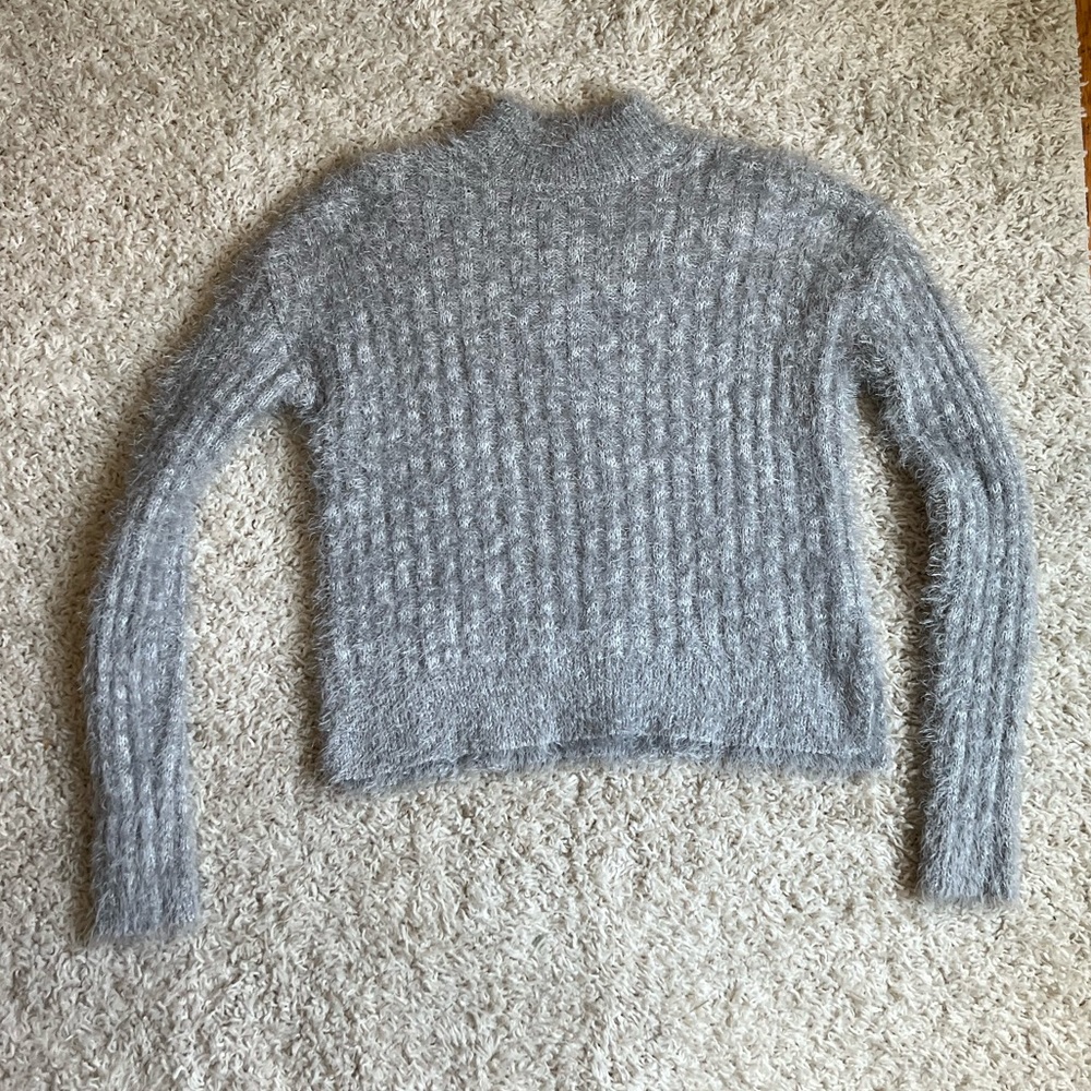 Candie’s Fuzzy Half-Turtleneck Sweater